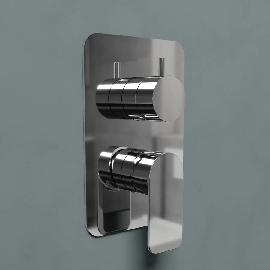Set incasso doccia con deviatore con braccio a soffitto 20 cm e soffione 30x20 cm cromo – Fusion