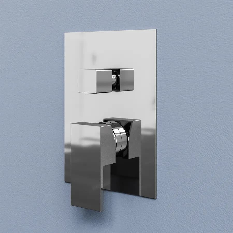 Set incasso doccia con deviatore con braccio a soffitto 20 cm e soffione 30x20 cm cromo – Kyria
