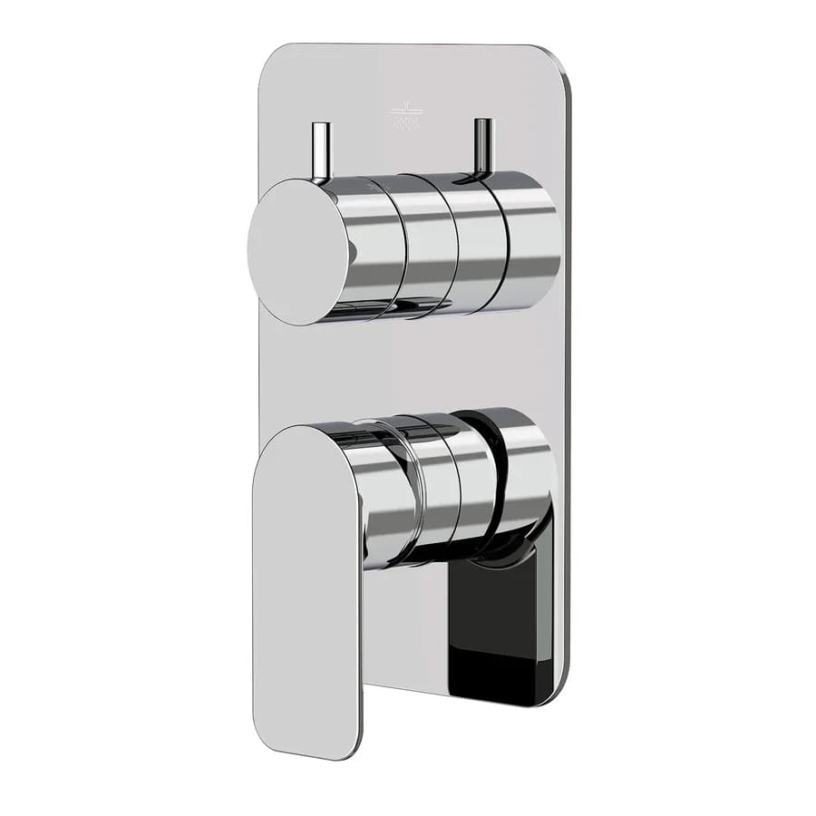 Set incasso doccia con deviatore con braccio a soffitto 20 cm e soffione 30x30 cm cromo – Fusion