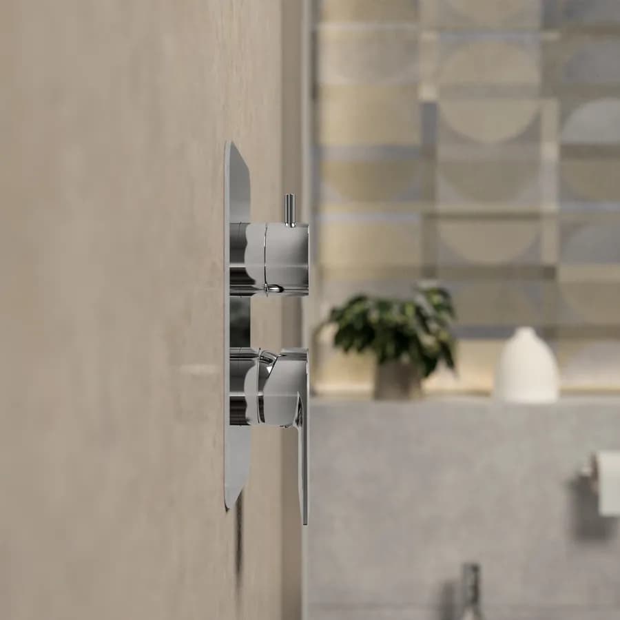 Set incasso doccia con deviatore con braccio a soffitto 20 cm e soffione 30x30 cm cromo – Iota