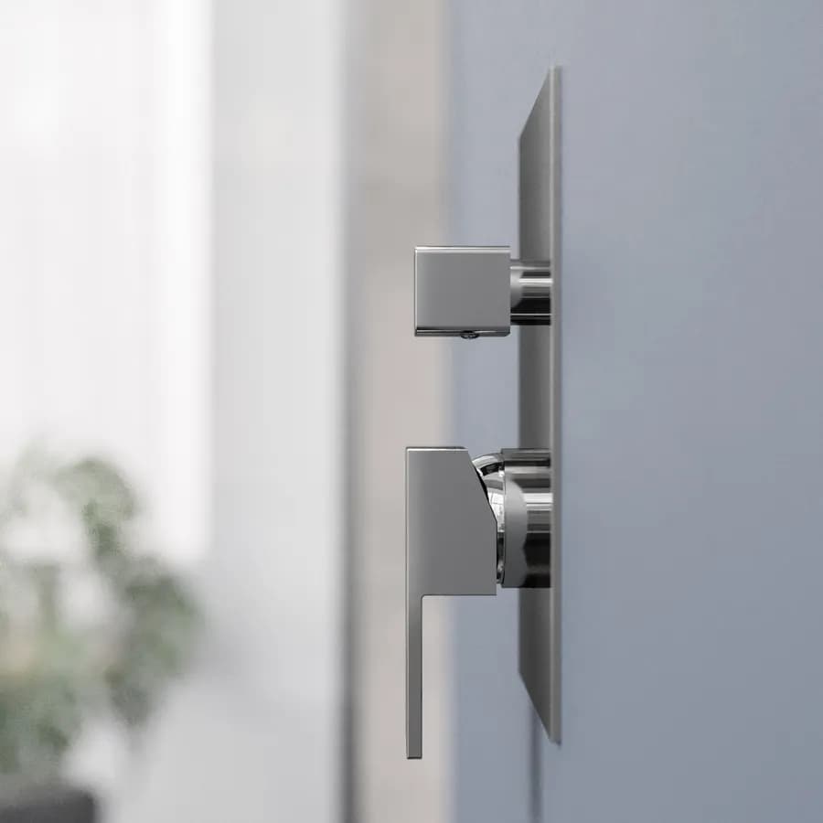 Set incasso doccia con deviatore con braccio a soffitto 20 cm e soffione 40x30 cm cromo – Kyria