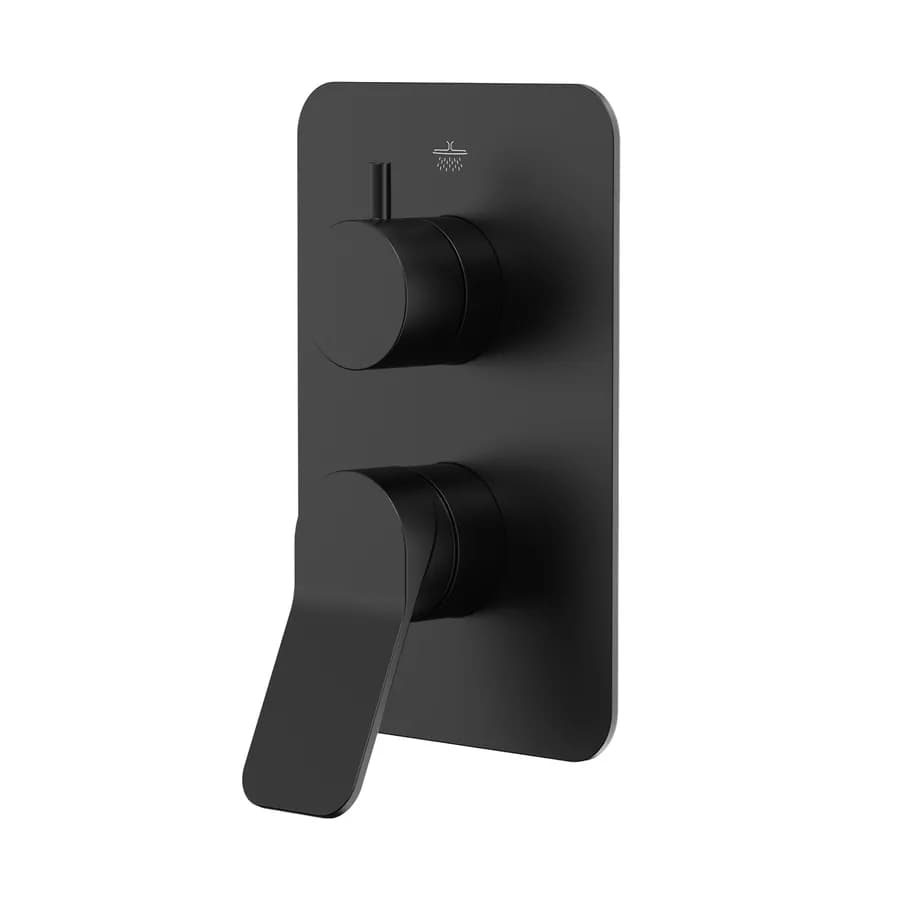 Set incasso doccia con deviatore con braccio a soffitto 20 cm e soffione 40x40 cm nero – Wing