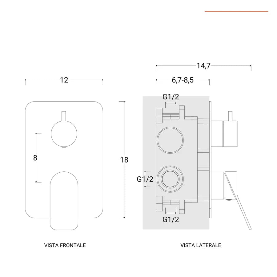 Set incasso doccia con deviatore con braccio a soffitto 20 cm e soffione 40x40 cm nero – Wing