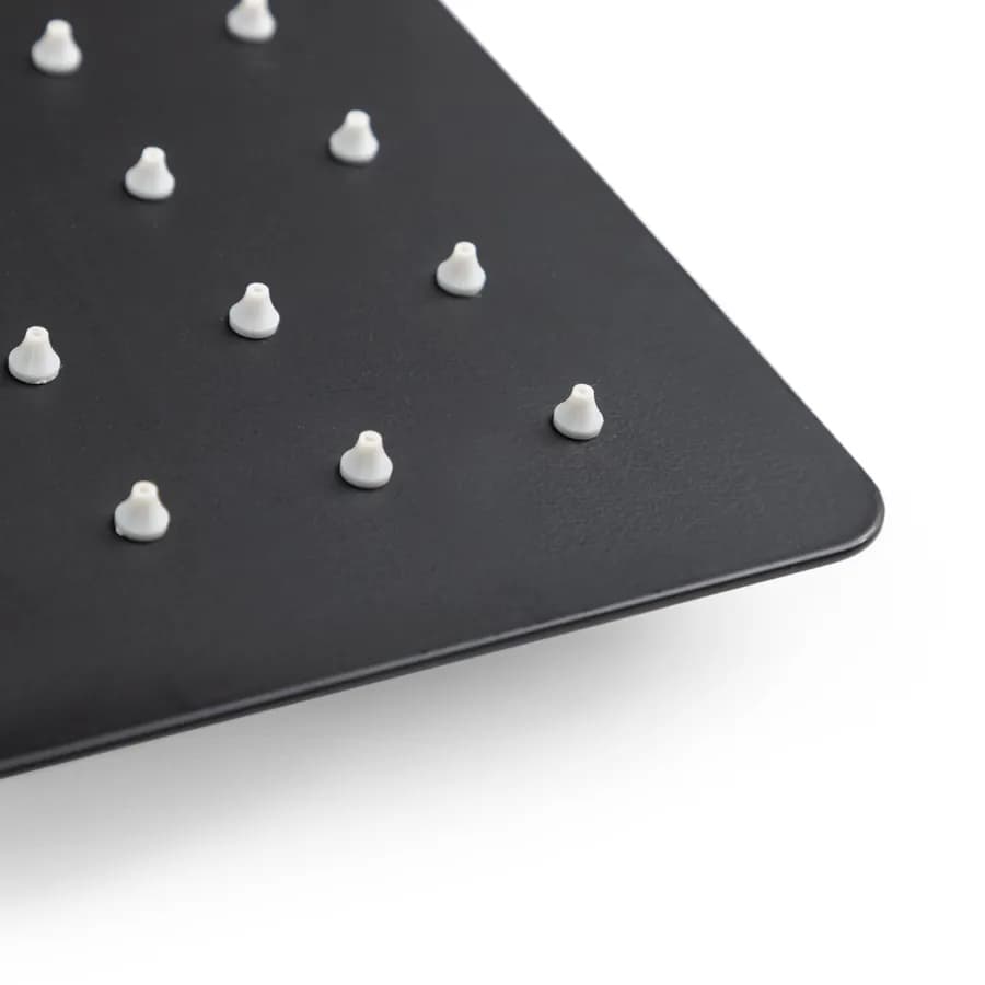 Set incasso doccia con deviatore con braccio a soffitto 20 cm e soffione 40x40 cm nero – Wing