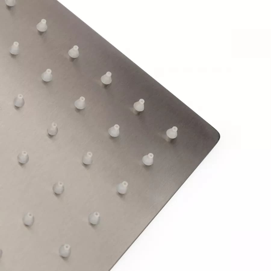 Set incasso doccia con deviatore con braccio doccia 35 cm e soffione 25x25 cm spazzolato – Iota