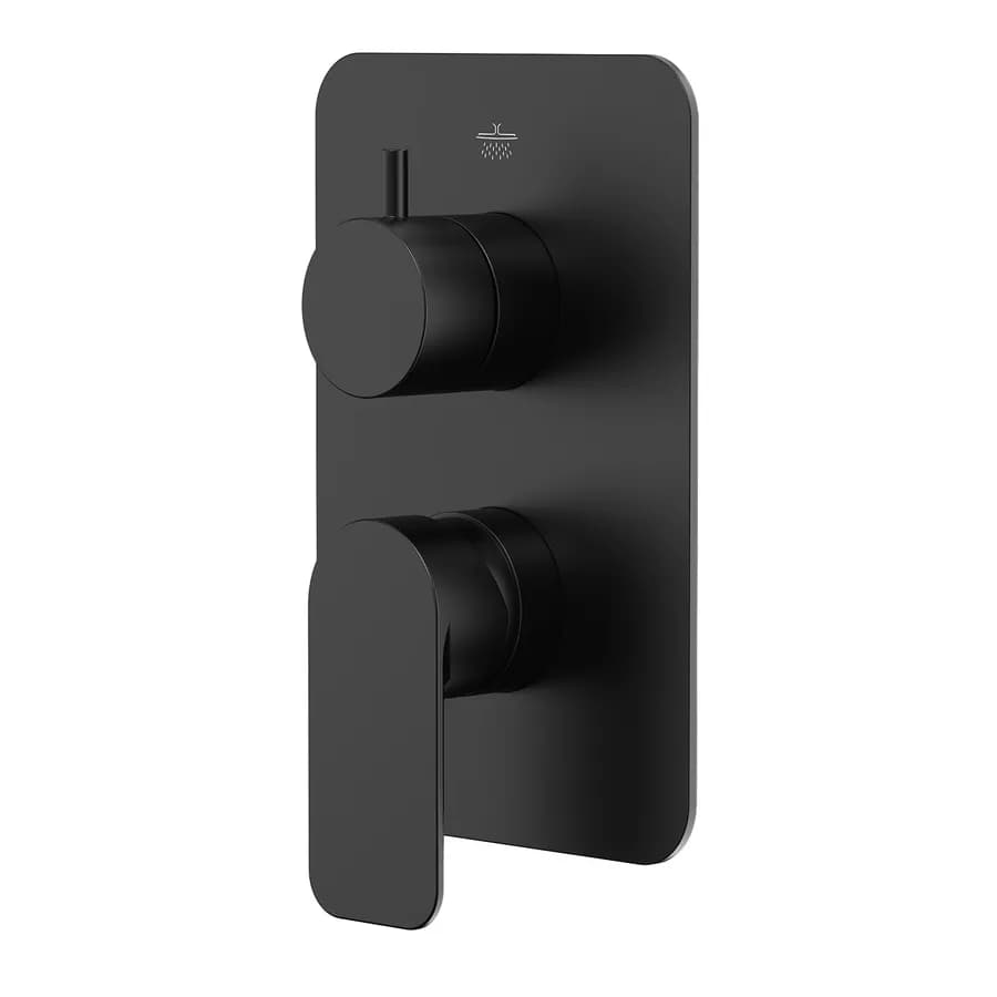 Set incasso doccia con deviatore con braccio doccia 40 cm e soffione 30x20 cm nero – Fusion