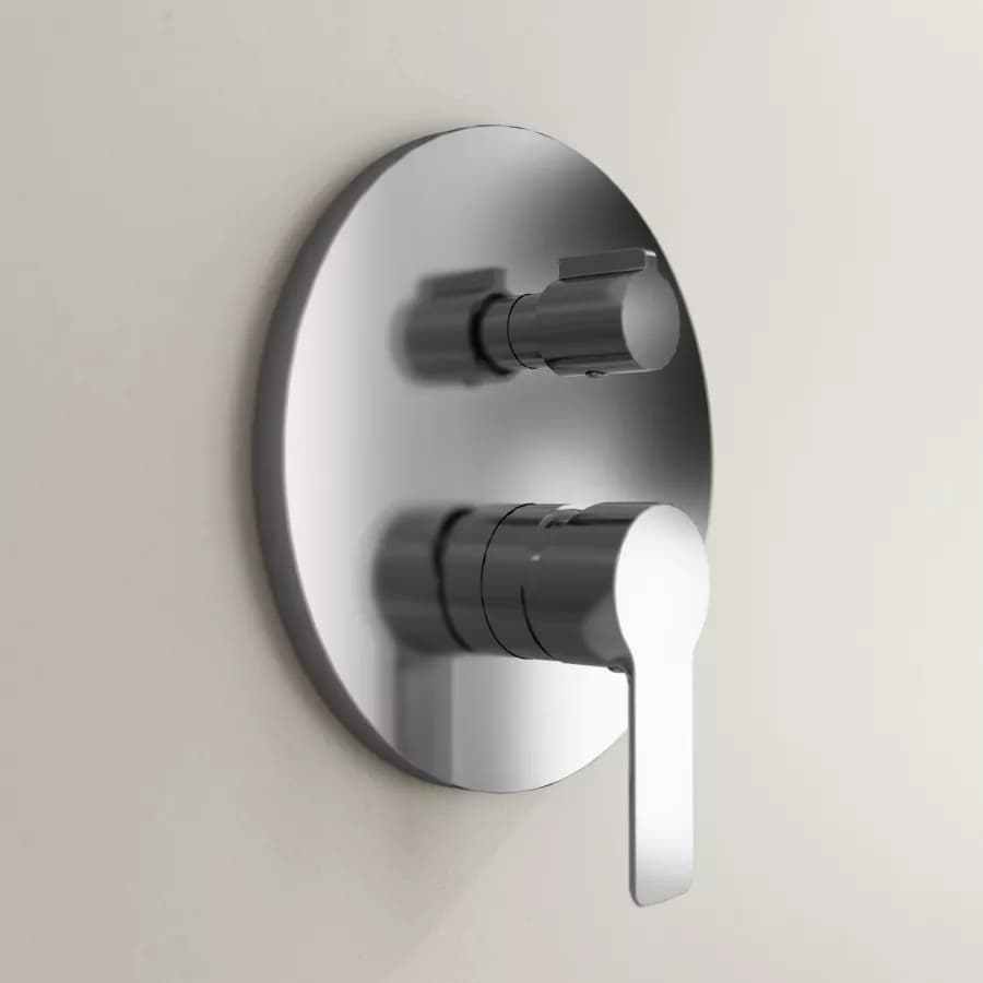 Set incasso doccia con deviatore e doccino con braccio doccia 22 cm e soffione 30 cm cromo – Key