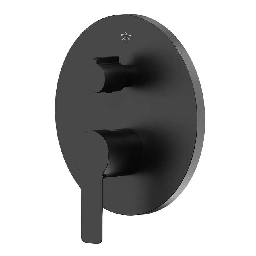 Set incasso doccia con deviatore e doccino con braccio doccia 28 cm e soffione 25 cm nero – Key