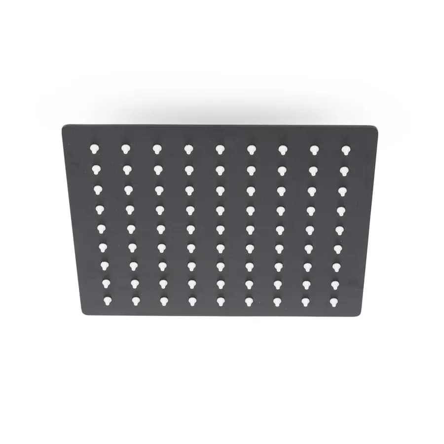 Set incasso doccia con deviatore e doccino con braccio doccia 35 cm e soffione 20x20 cm nero – Tiamat