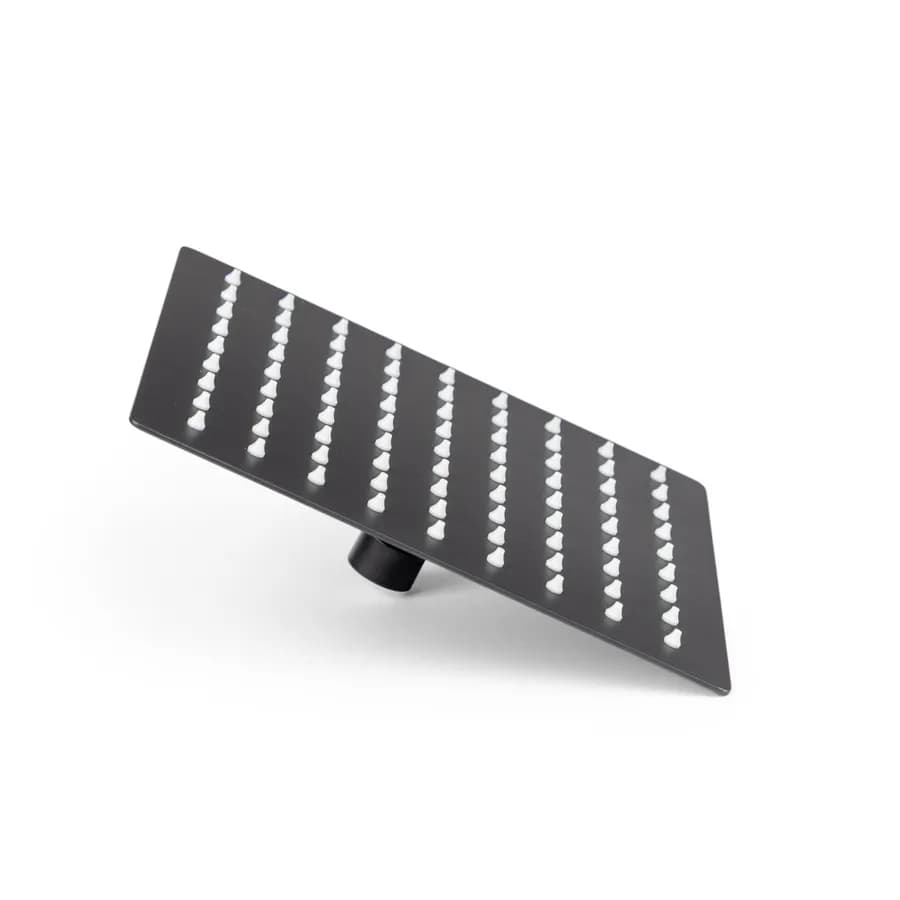 Set incasso doccia con deviatore e doccino con braccio doccia 35 cm e soffione 20x20 cm nero – Tiamat