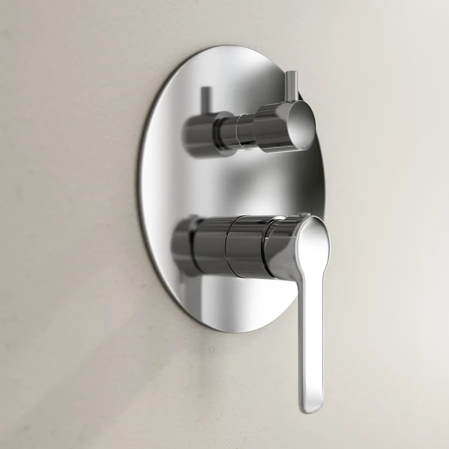 Set incasso doccia con deviatore e doccino con braccio doccia 35 cm e soffione 30 cm cromo – Tila