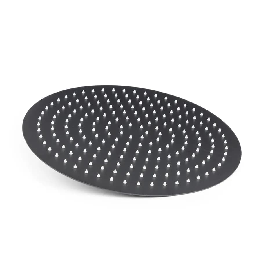 Set incasso doccia con deviatore e doccino con braccio doccia 40 cm e soffione 40 cm nero – Tila