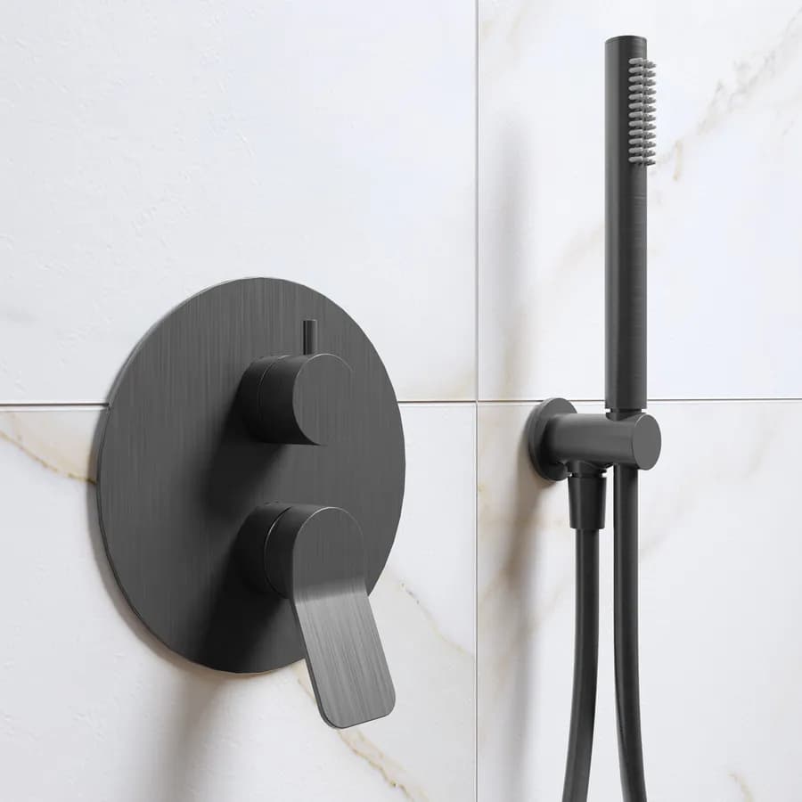Set incasso doccia in ottone nero spazzolato anti-impronta - Nocta
