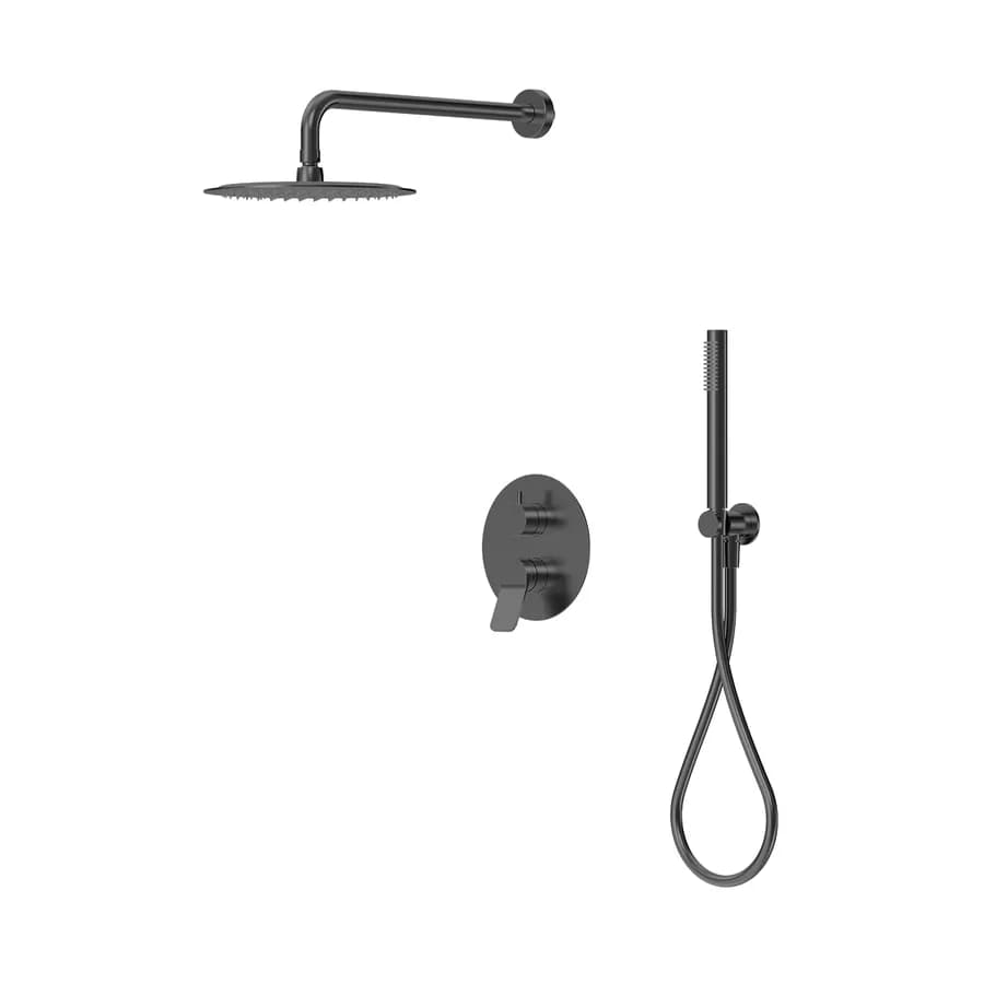Set incasso doccia in ottone nero spazzolato anti-impronta - Nocta
