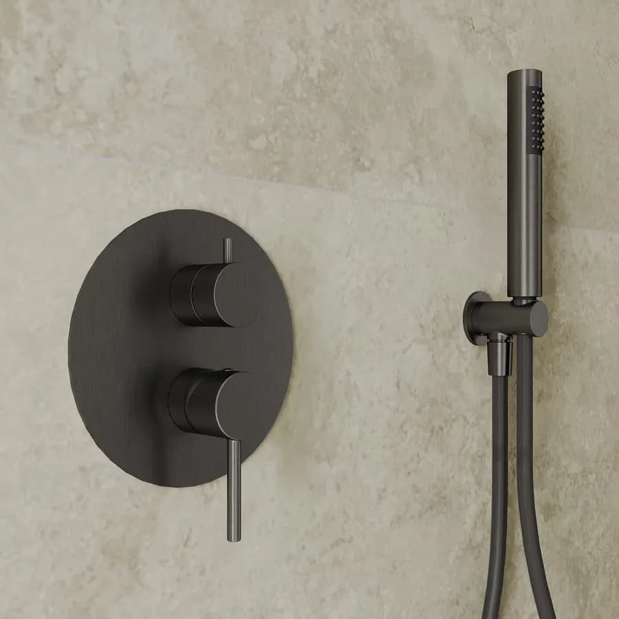 Set incasso doccia in ottone nero spazzolato anti-impronta - Oasis