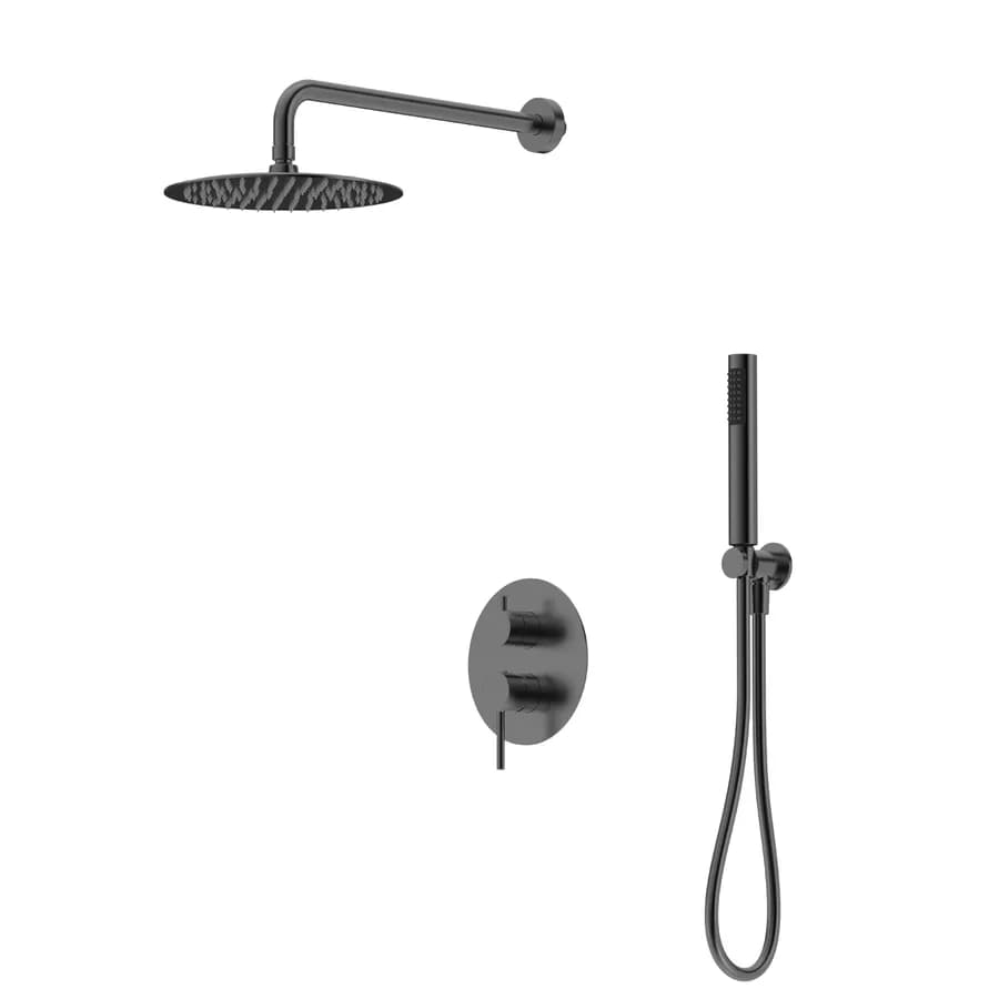Set incasso doccia in ottone nero spazzolato anti-impronta - Oasis