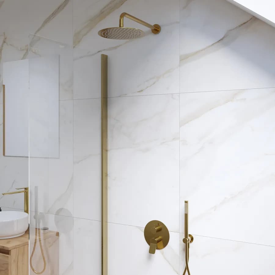 Set incasso doccia in ottone oro spazzolato anti-impronta - Nocta