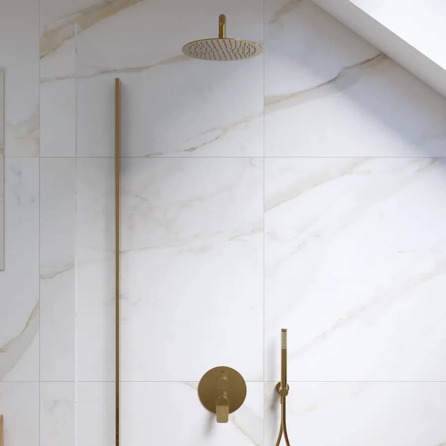 Set incasso doccia in ottone oro spazzolato anti-impronta - Nocta