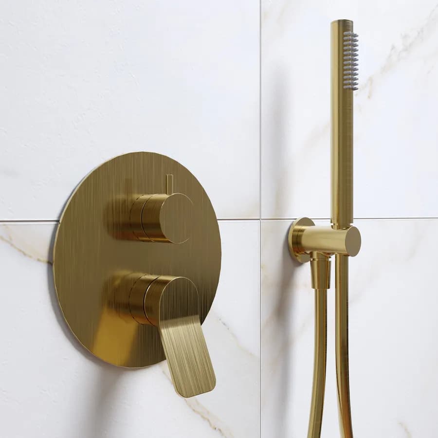 Set incasso doccia in ottone oro spazzolato anti-impronta - Nocta