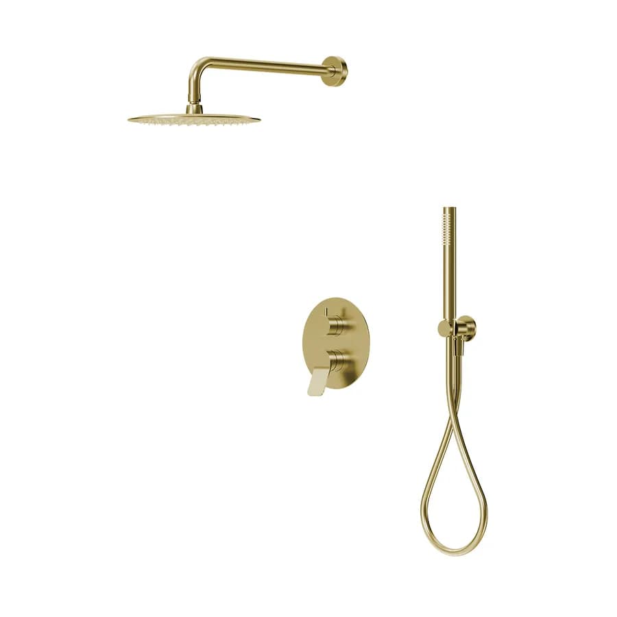 Set incasso doccia in ottone oro spazzolato anti-impronta - Nocta