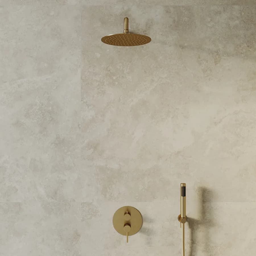 Set incasso doccia in ottone oro spazzolato anti-impronta - Oasis