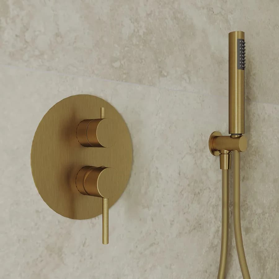 Set incasso doccia in ottone oro spazzolato anti-impronta - Oasis
