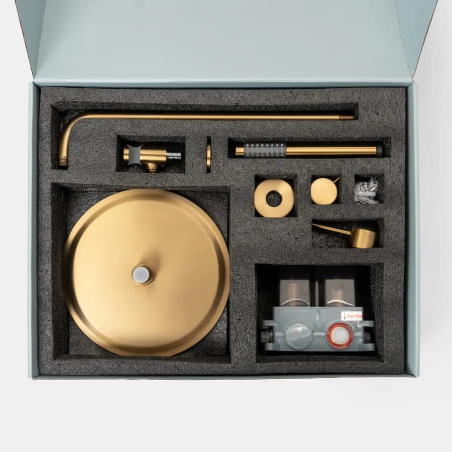 Set incasso doccia in ottone oro spazzolato anti-impronta - Oasis