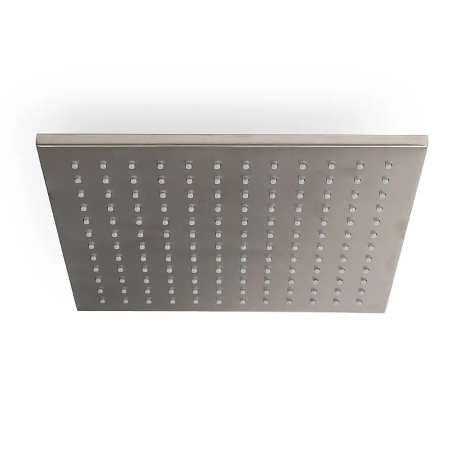 Set incasso doccia squadrato con braccio 35 cm e soffione 25 x 25 cm in acciaio inox 316 satinato – Pure