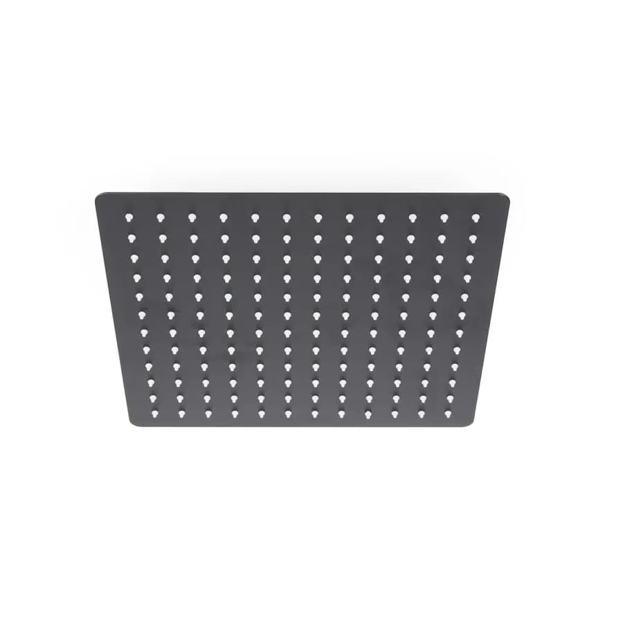 Set incasso doccia termostatico con deviatore con braccio a soffitto 20 cm e soffione 30x30 cm nero – Iota
