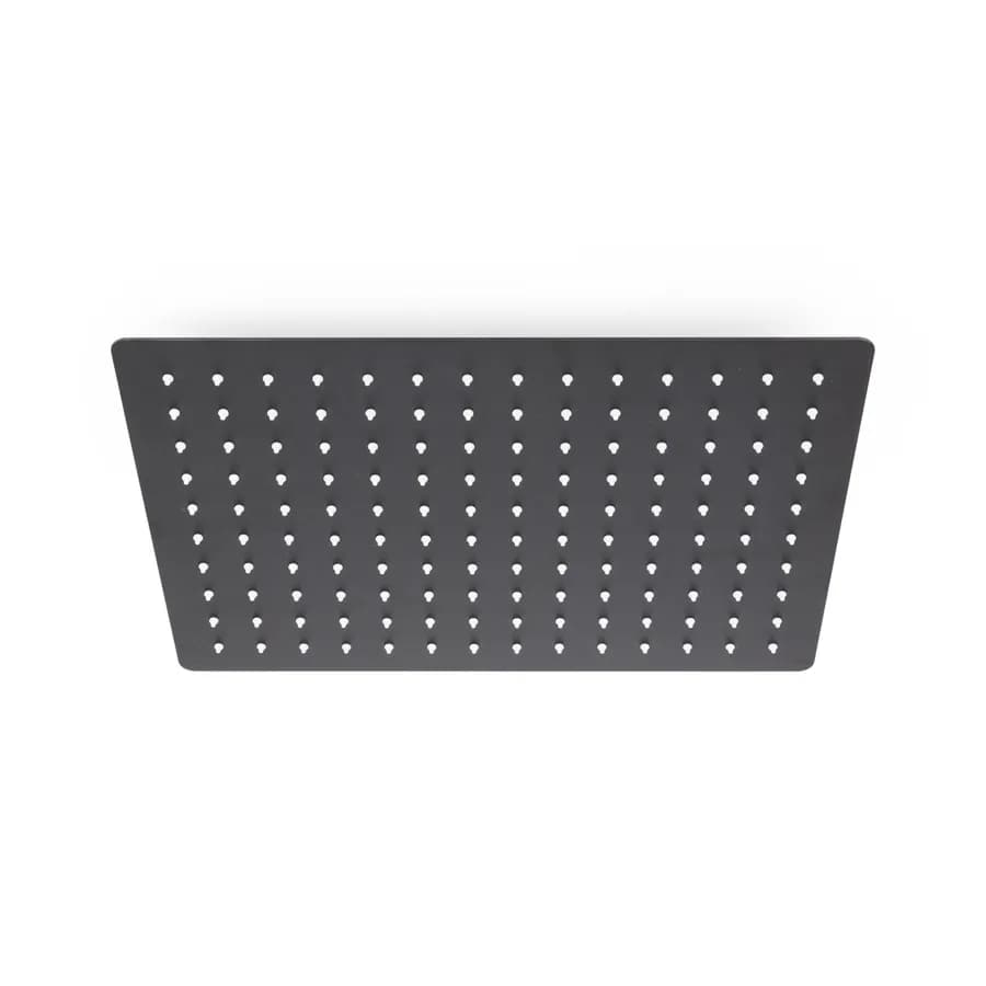 Set incasso doccia termostatico con deviatore con braccio a soffitto 20 cm e soffione 40x30 cm nero – Fusion