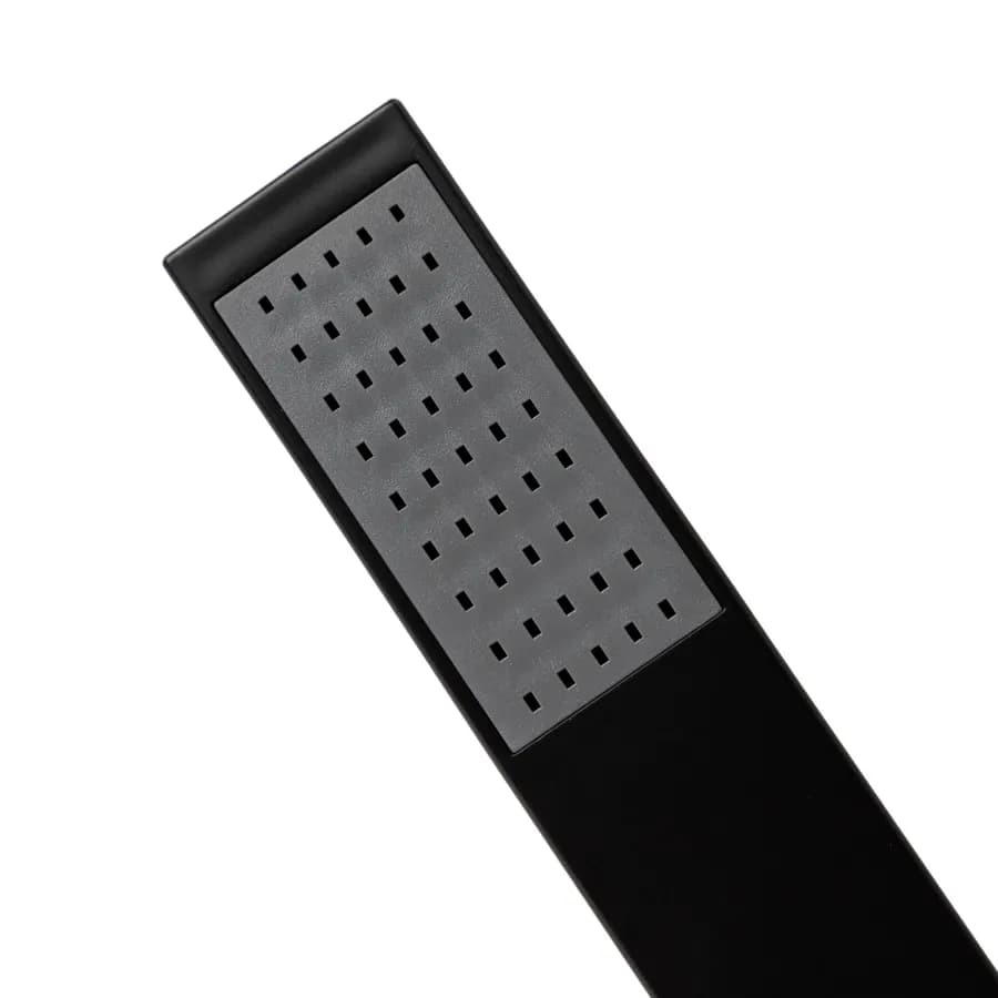 Set incasso doccia termostatico con deviatore con braccio a soffitto 20 cm e soffione 40x40 cm nero – Fusion