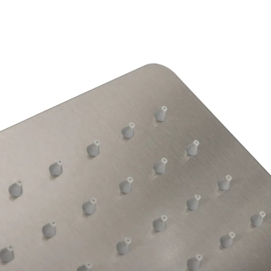 Set incasso doccia termostatico con deviatore con braccio doccia 35 cm e soffione 25x15 cm spazzolato – Kyria