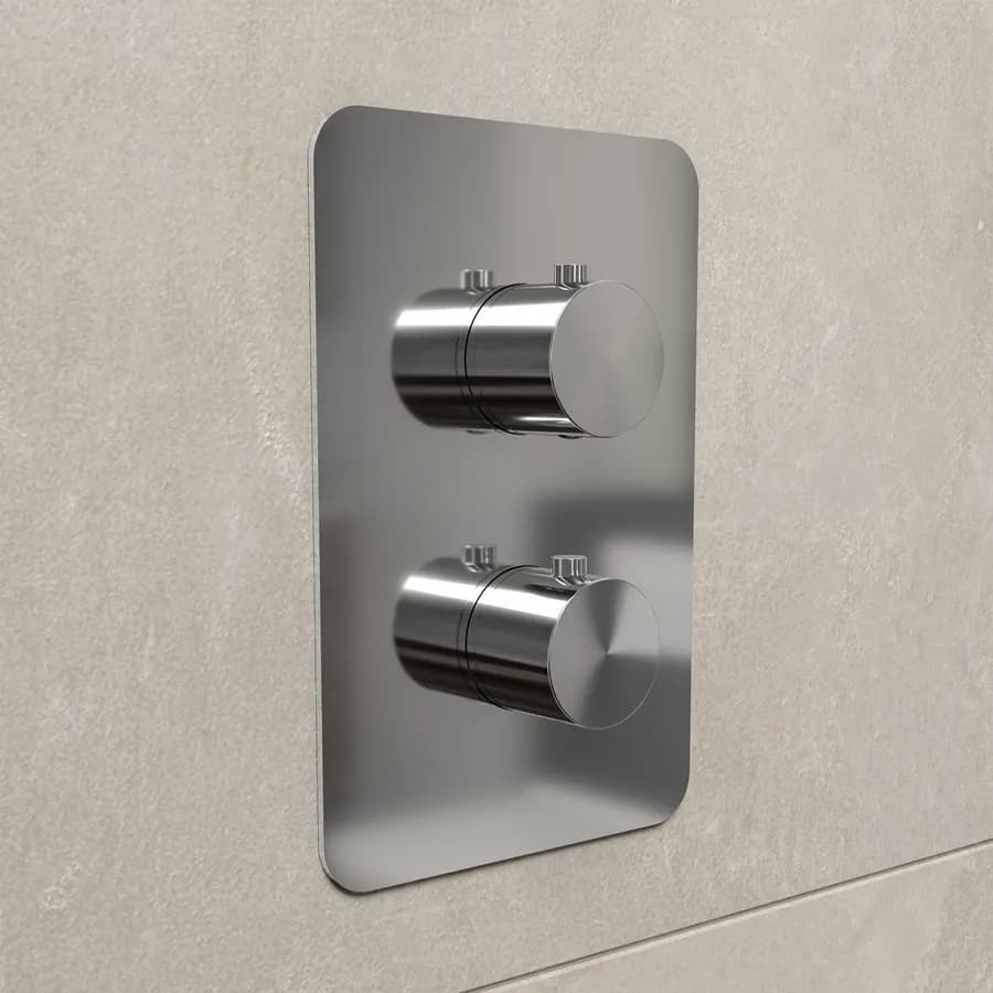 Set incasso doccia termostatico con deviatore con braccio doccia 35 cm e soffione 25x25 cm cromo – Iota