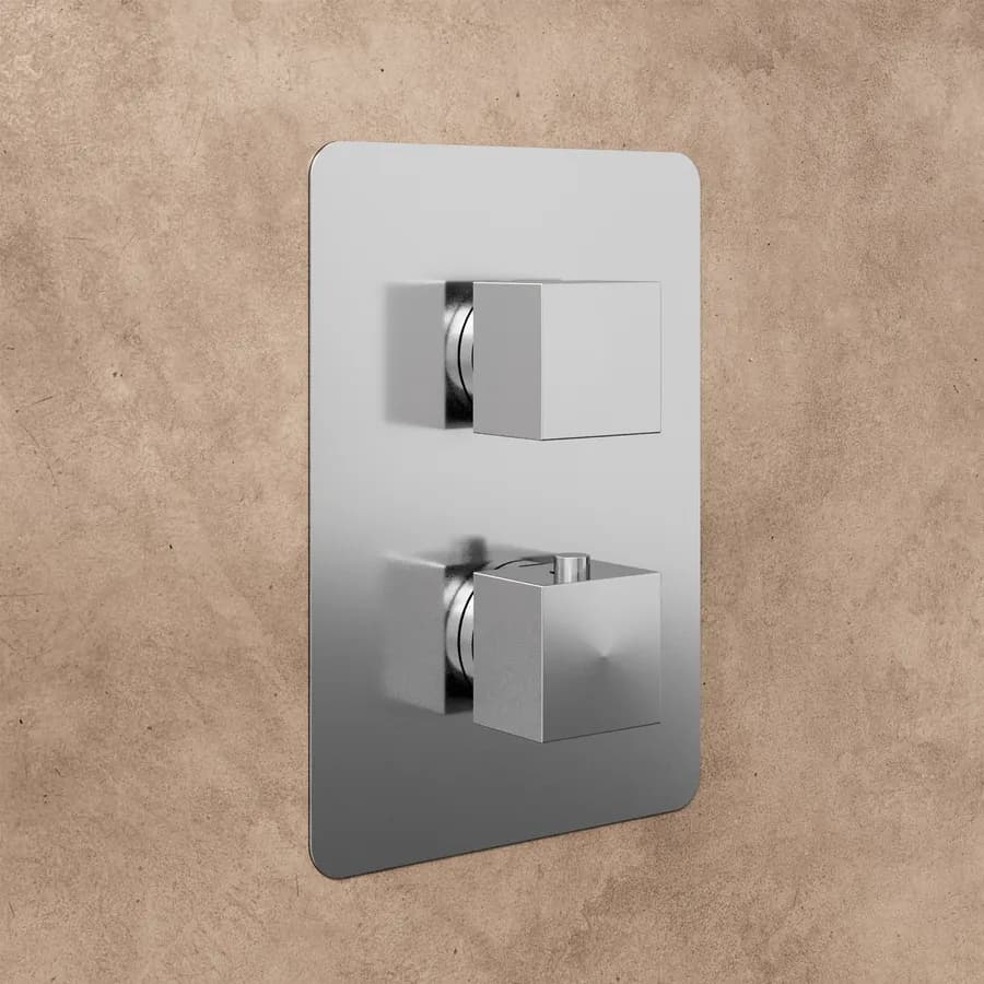 Set incasso doccia termostatico con deviatore con braccio doccia 40 cm e soffione 30x30 cm cromo – Wing