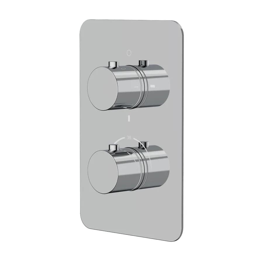 Set incasso doccia termostatico con deviatore con braccio doccia 40 cm e soffione 40x40 cm cromo – Fusion