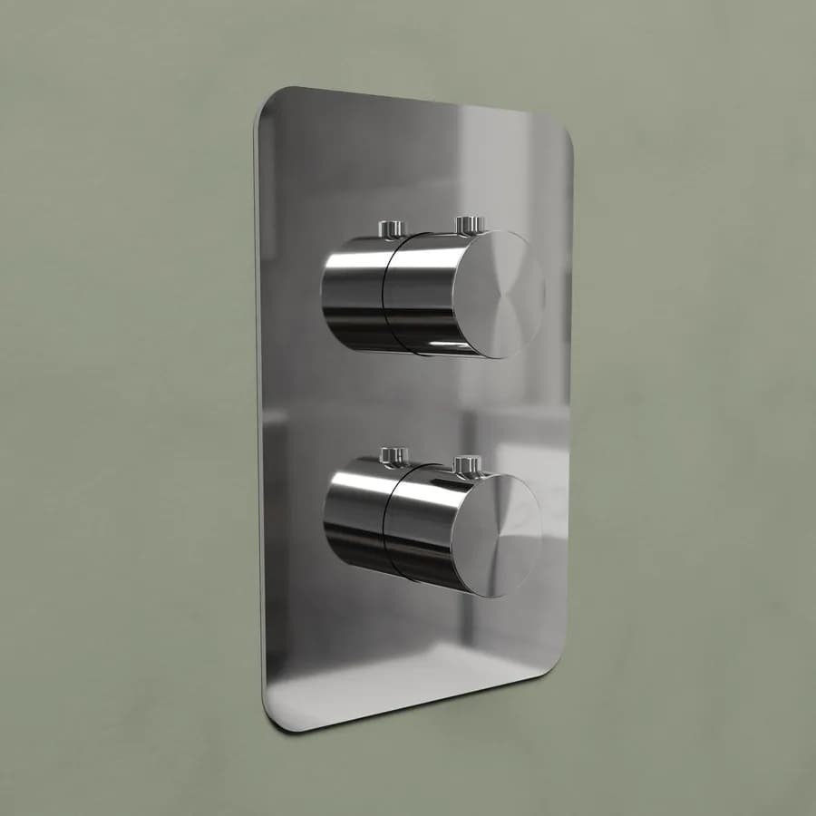 Set incasso doccia termostatico con deviatore con braccio doccia 40 cm e soffione 40x40 cm cromo – Fusion