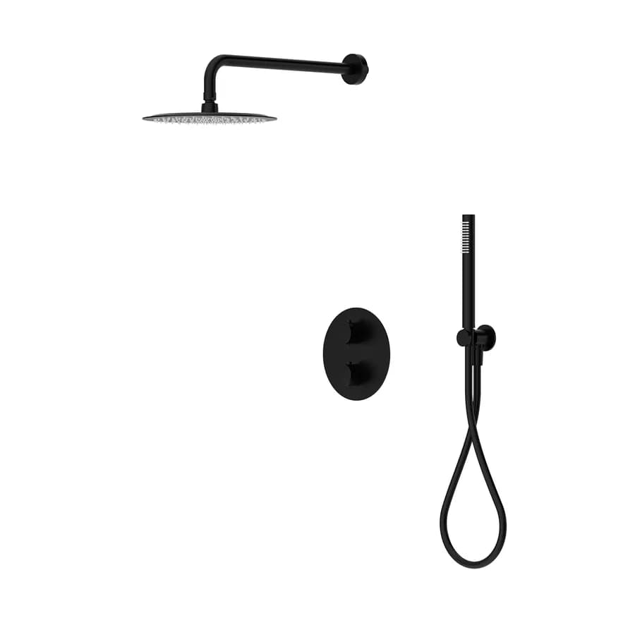Set incasso doccia termostatico in ottone nero opaco - Nocta