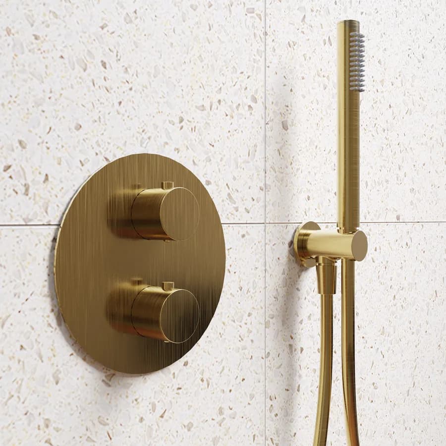 Set incasso doccia termostatico in ottone oro spazzolato anti-impronta - Nocta
