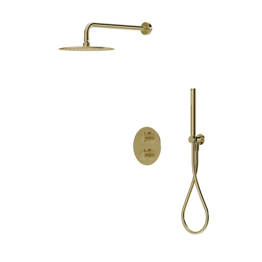 Set incasso doccia termostatico in ottone oro spazzolato anti-impronta - Nocta