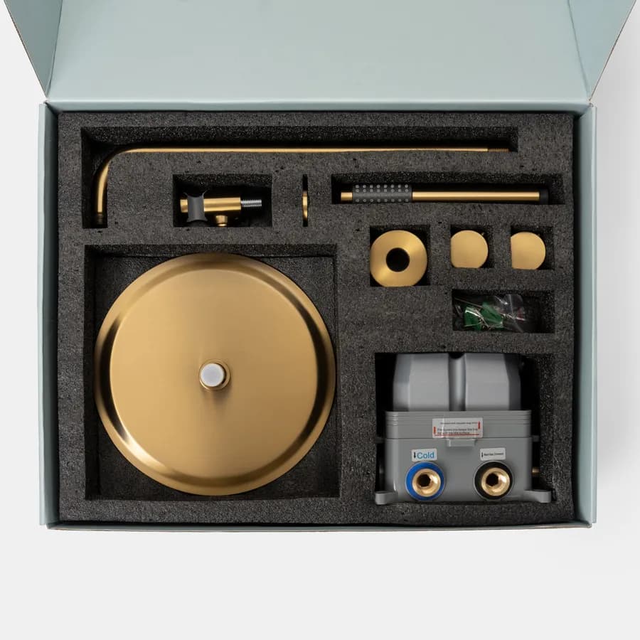 Set incasso in ottone oro spazzolato anti-impronta - Oasis