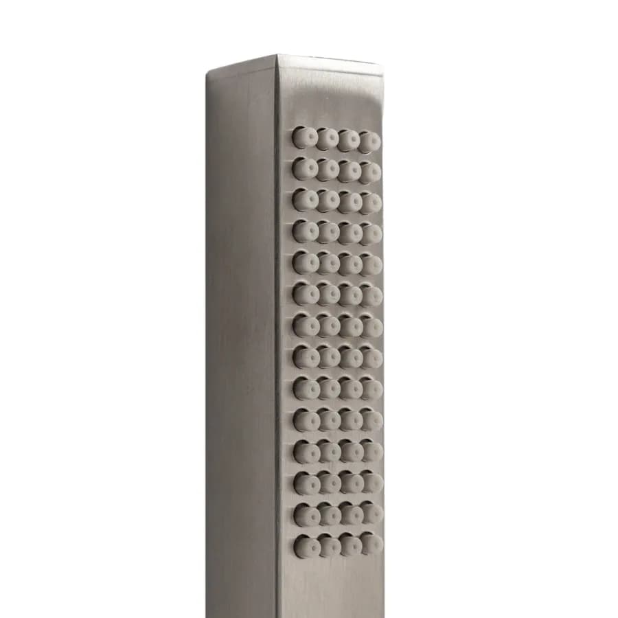 Set incasso squadrato con presa acqua in acciaio inox 316 satinato – Pure