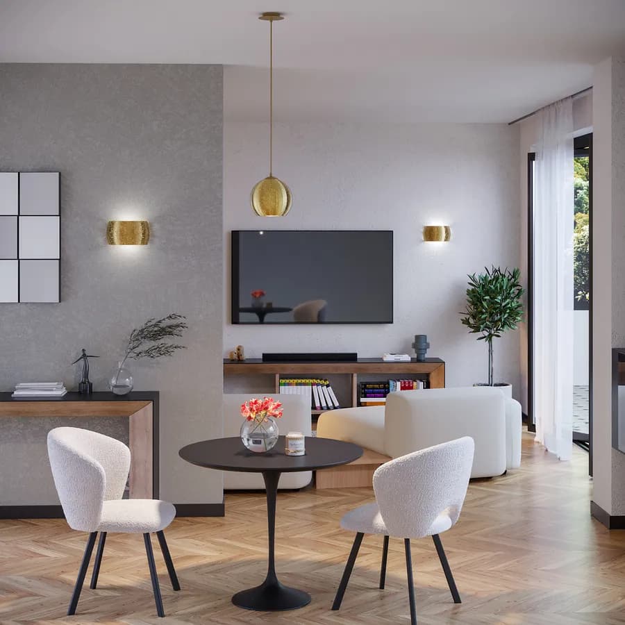 Set lampada a sospensione 20 cm e 2 applique in vetro con foglia oro