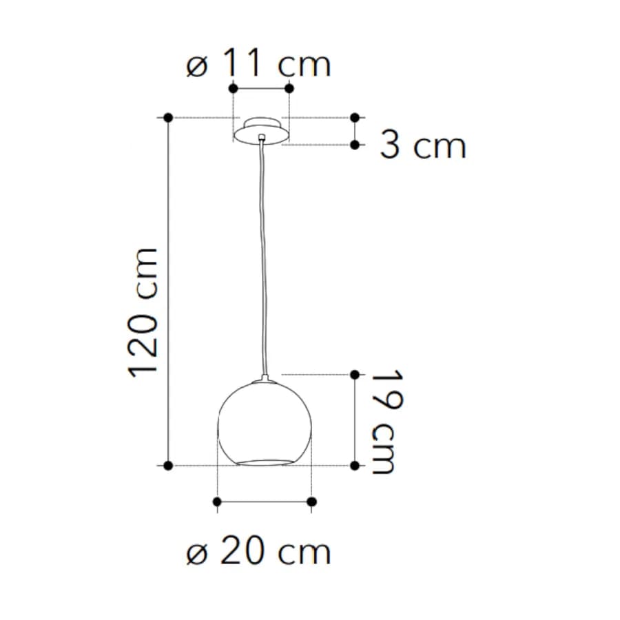 Set lampada a sospensione 20 cm e 2 applique in vetro con foglia oro
