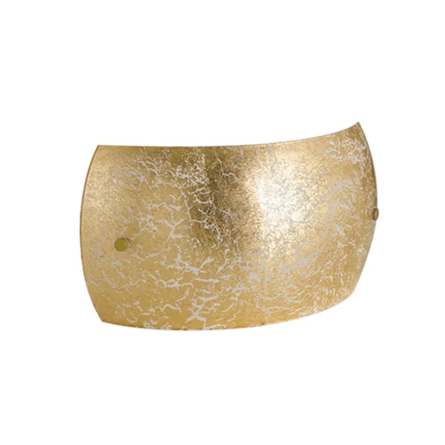 Set lampada a sospensione 20 cm e 2 applique in vetro con foglia oro