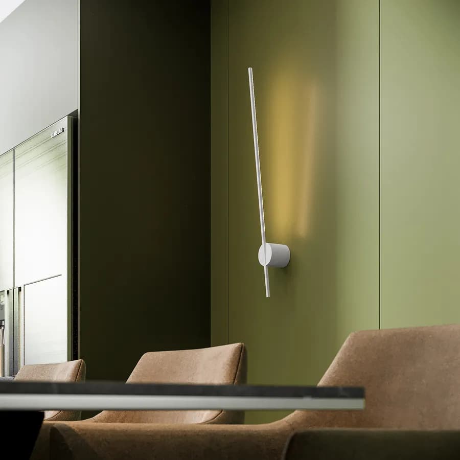 Set lampada da soffitto 150 cm e 2 applique a luce calda in alluminio bianco goffrato