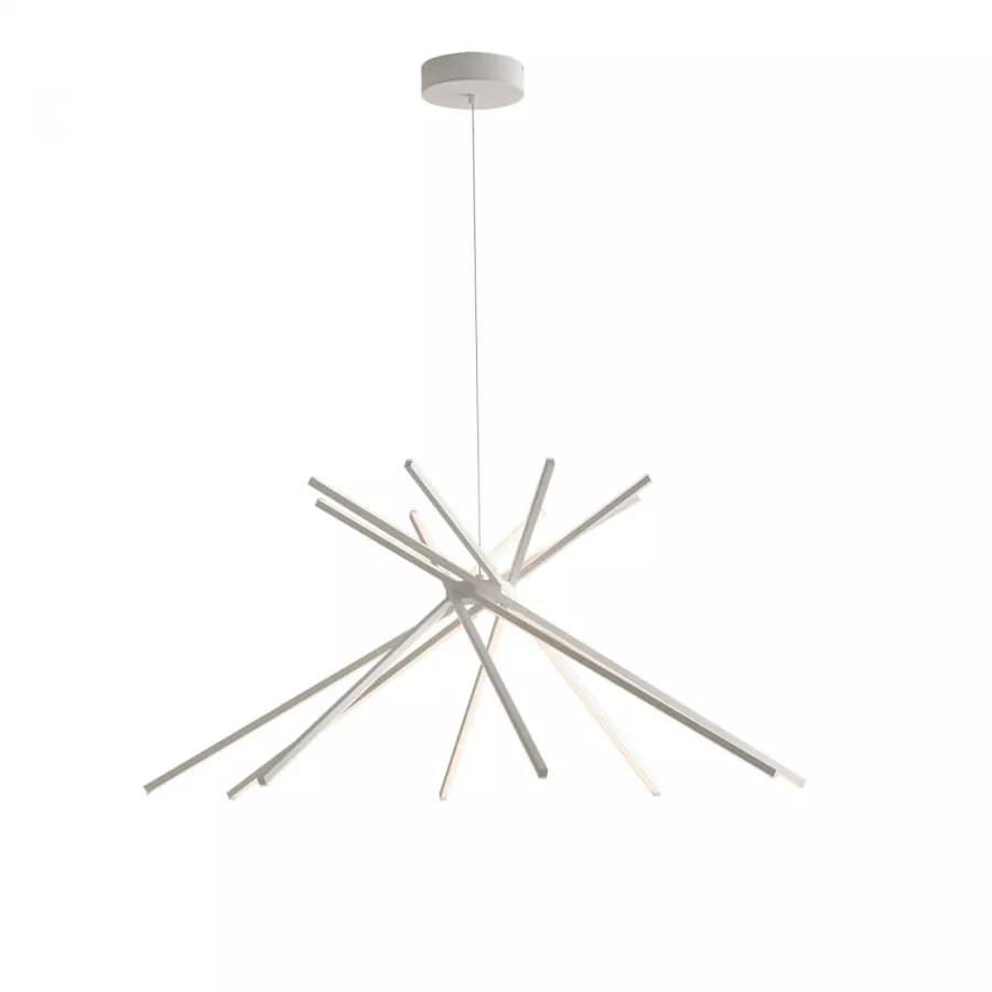 Set lampada da soffitto 160 cm e 2 applique a luce calda in alluminio bianco goffrato