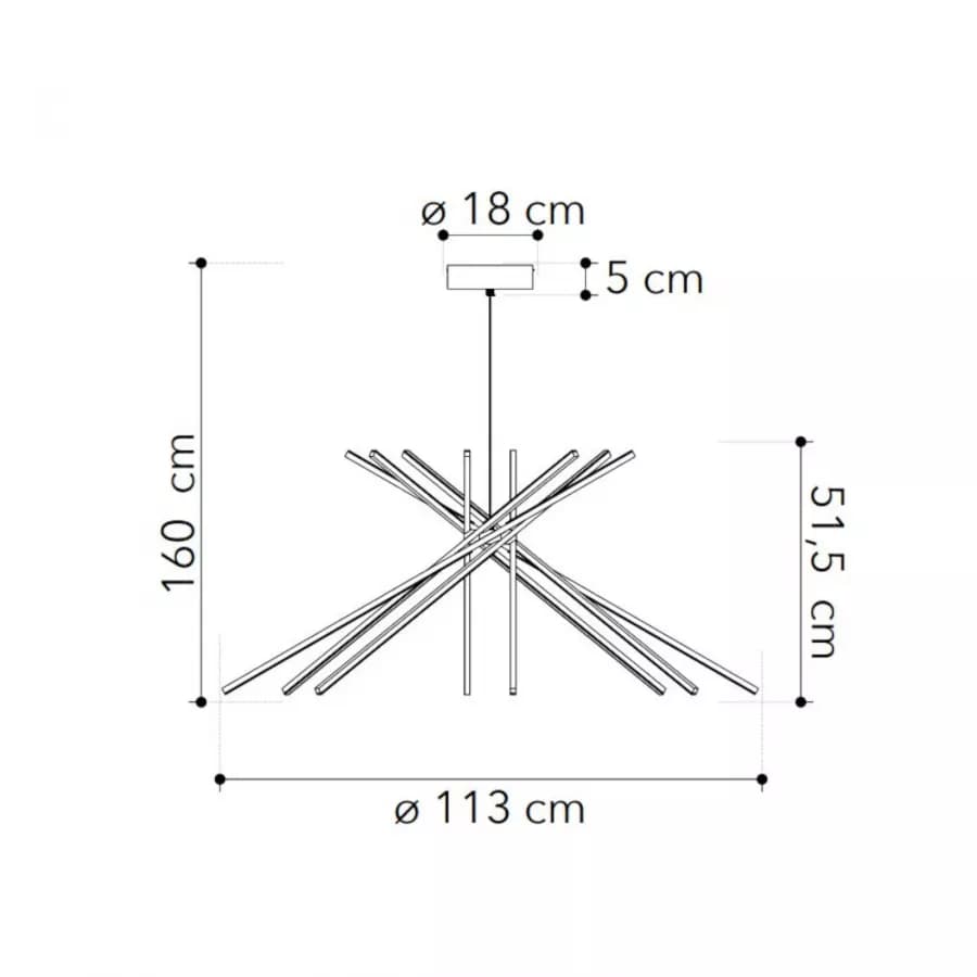 Set lampada da soffitto 160 cm e 2 applique a luce naturale in alluminio nero goffrato