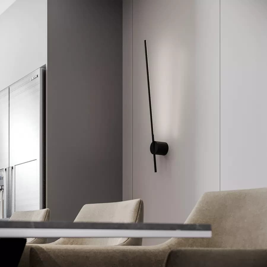 Set lampada da soffitto 160 cm e 2 applique a luce naturale in alluminio nero goffrato