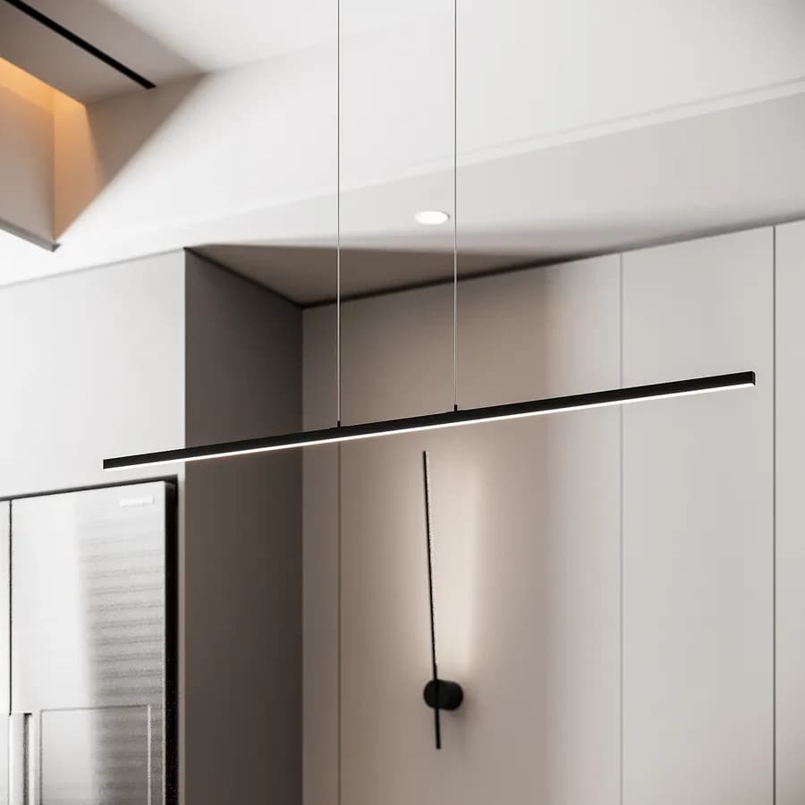 Set lampada da soffitto e 2 applique a luce naturale in alluminio nero goffrato