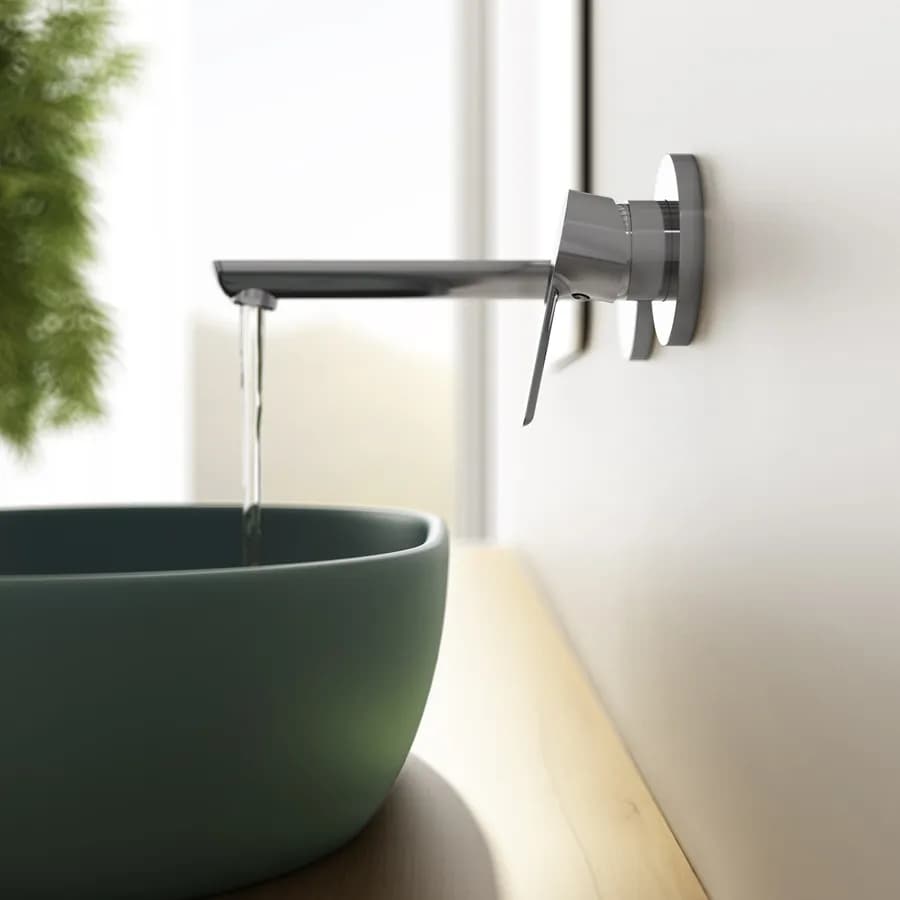 Set miscelatore lavabo a muro canna 20 cm e bidet cromo – Key